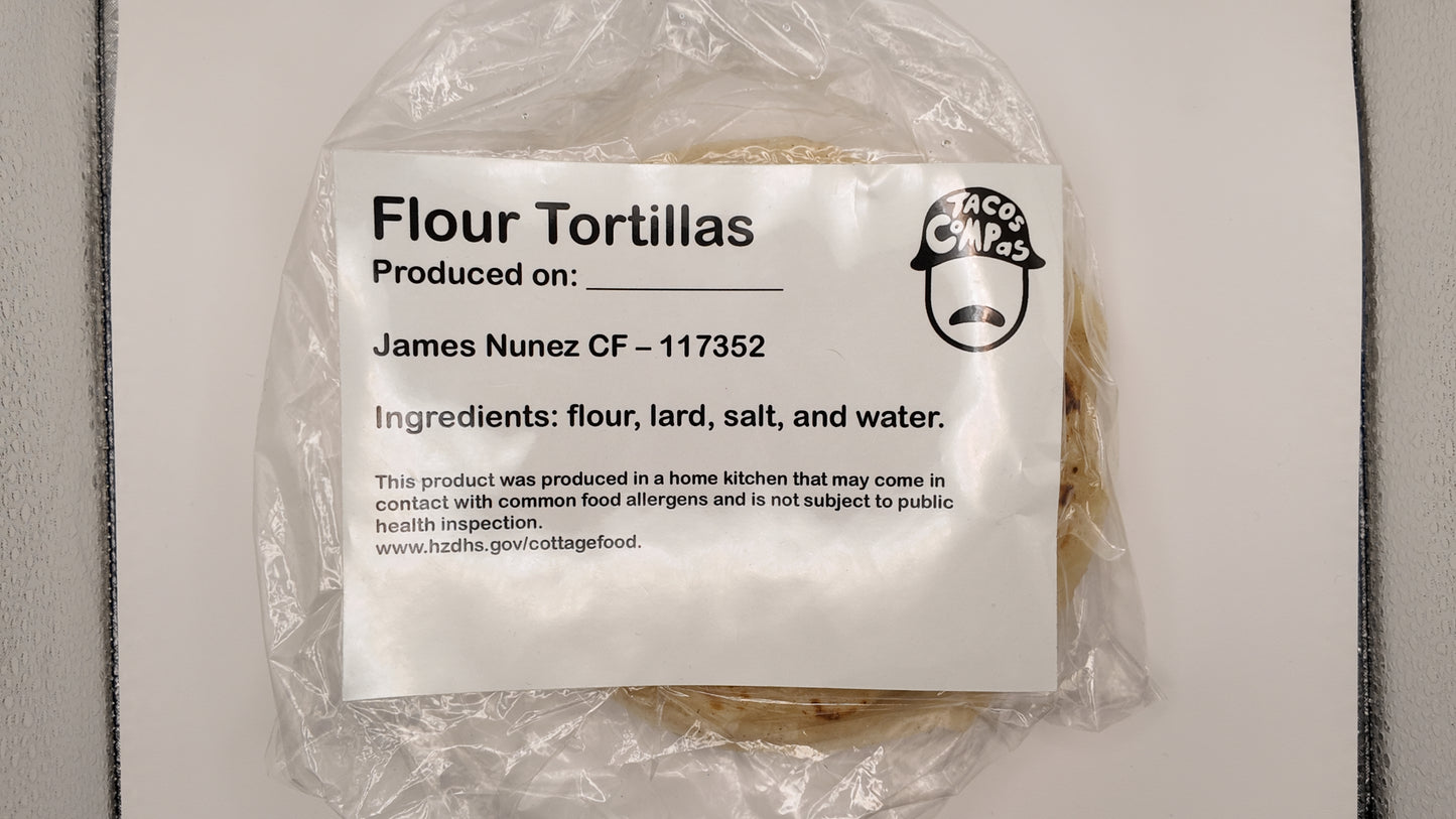 Fresh Handmade Flour Tortillas – 12 Count